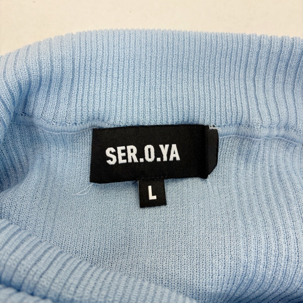 SER.O.YA Galli Mini Dress in Powder Blue Size L - Picture 7 of 12